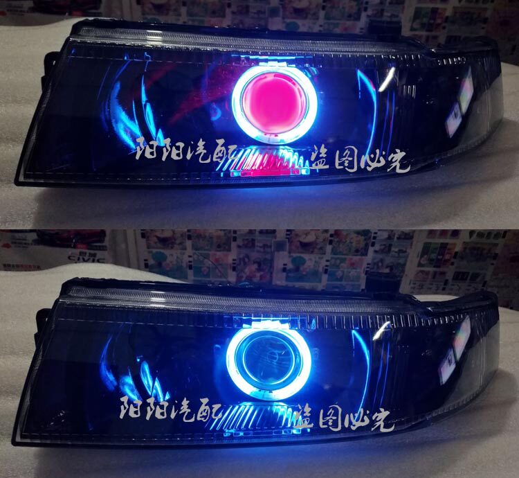 适用于三菱菱帅/蓝瑟大灯总成改装双光透镜天使眼氙气灯日行灯