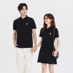 一裙一衣小个子显瘦连衣裙刺绣短袖 情侣装 polo衫 2026新款 T恤 夏装
