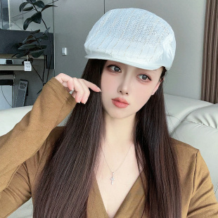 时尚夏季薄款鸭舌帽爆款网红百搭帽子贝雷帽透气镂空女士前进帽子