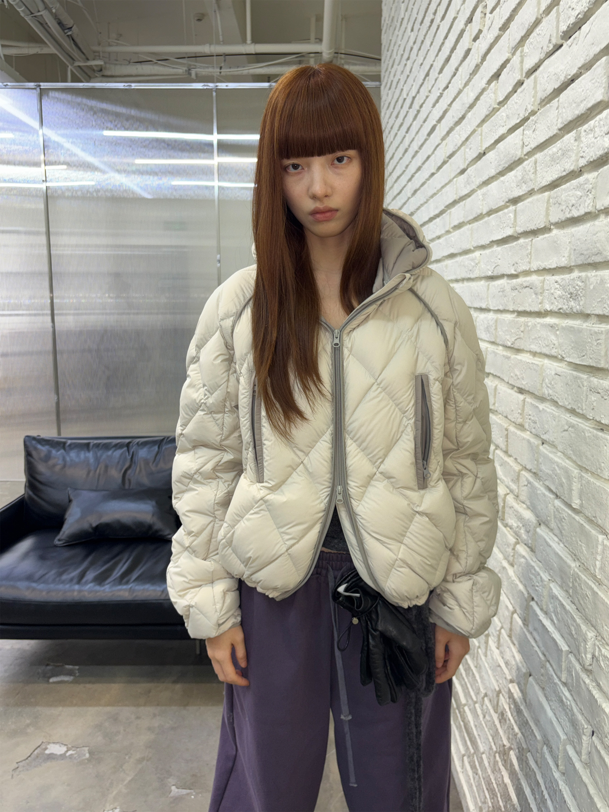 NeverSeez] Diamond Quilted Down Jacket - 올드런드리 OLDLAUNDRY