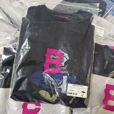 颖颖家 颜色超好看 简约磨毛卡通印花圆领长袖T恤 宽松 百搭W1794