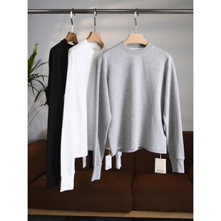 W1811 进口澳洲毛圈棉罗纹圆领简约百搭T恤卫衣 颖颖家 轻软亲肤