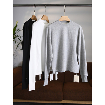 颖颖家 轻软亲肤 进口澳洲毛圈棉罗纹圆领简约百搭T恤卫衣 W1811