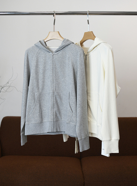 【颖颖家】超轻柔！意大利进口棉休闲百搭经典连帽卫衣外套 W1364