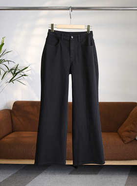 旺财系列 胯大姐妹的Z爱 斜纹四面弹薄绒中高腰直筒牛仔裤 W1803