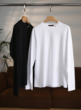 颖颖家 常青款~两件收 超亲肤柔软纯棉圆领字母刺绣长袖T恤 W1743