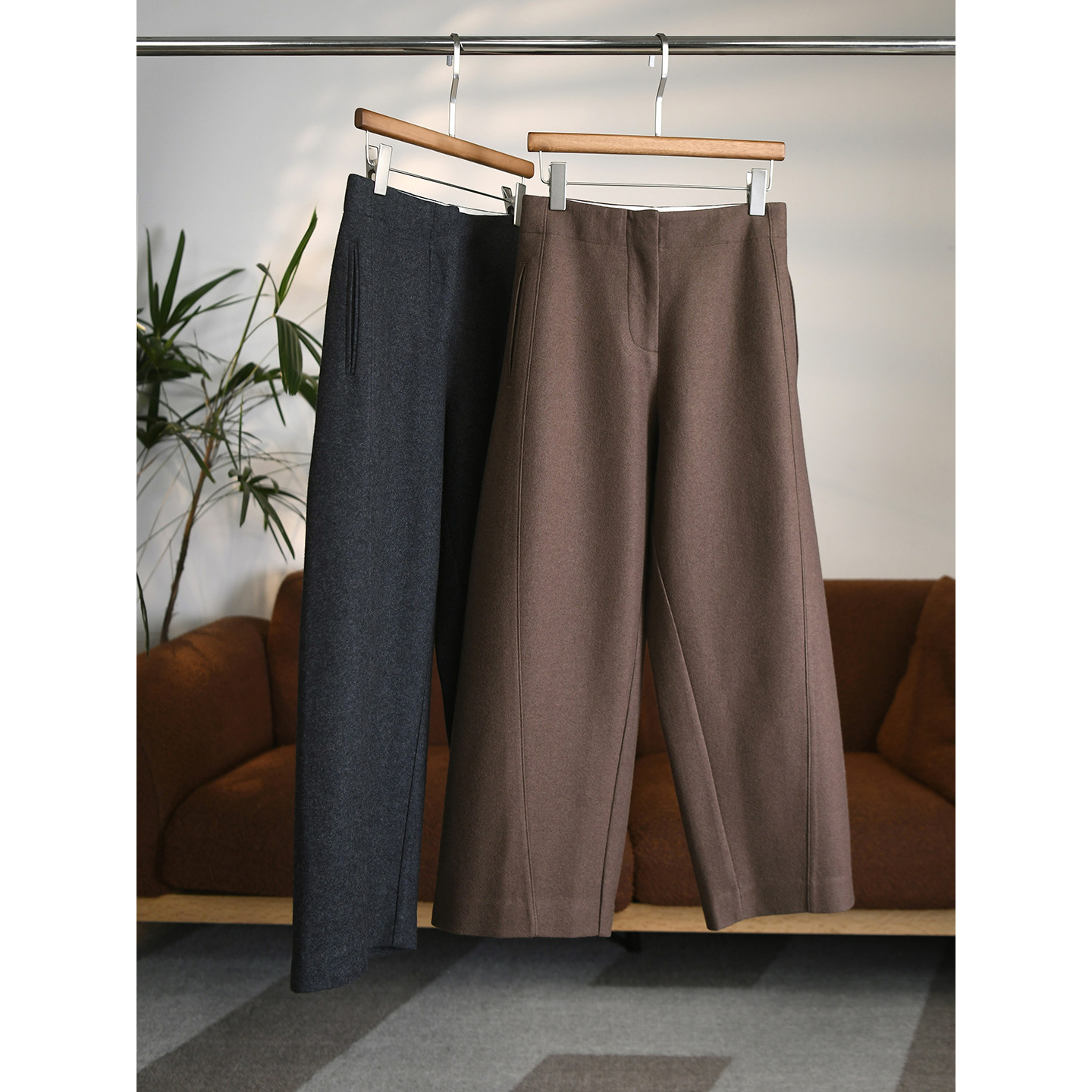 做工质感无敌 梨型身材必入超极简纯澳毛斜缝拼接九分毛呢裤W1733,女装/女士精品,休闲裤,淘宝优惠券,粉丝福利购,淘宝优惠卷