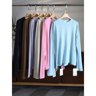 W1916 匠心J系16针汉麻棉点子纱后中缝线圆领套头针织衫 颖颖家