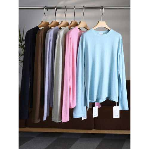 【颖颖家】匠心J系16针汉麻棉点子纱后中缝线圆领套头针织衫W1916