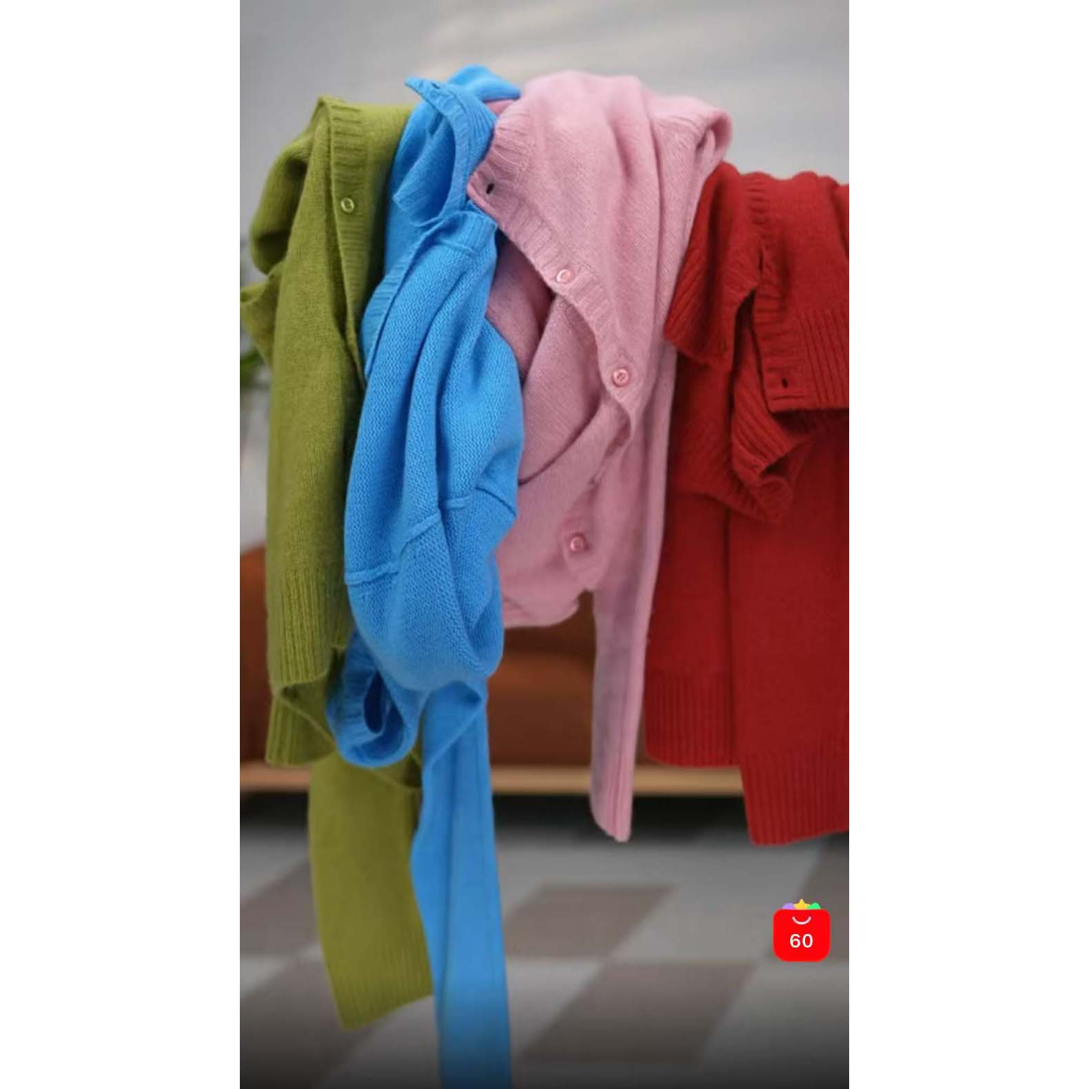 【颖颖家】早秋新款 多色羊绒羊毛混纺简约圆领排扣针织开衫W1322