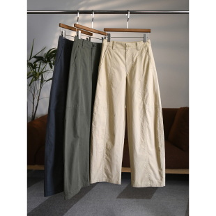 弯刀休闲裤 高支高密莼棉立裁多片拼接微皱阔版 W2060 颖颖家