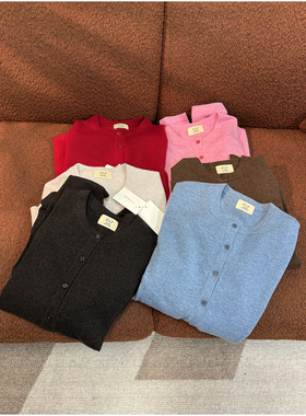 【颖颖家】匠心J系列山羊绒12针单边圆领夹花开衫多色基础款W1898