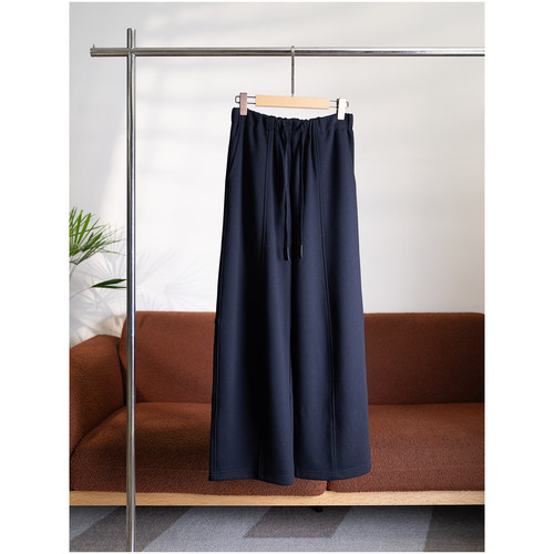 【颖颖家】巨舒服大腿长！软糯垂感羊毛混纺松紧腰抽绳卫裤W2594