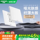 E9白 鸿雁超薄哑光开关插座面板家用磨砂奶油风86型16a五孔插暗装