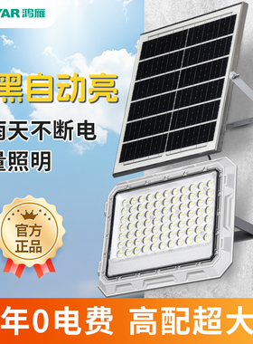 鸿雁太阳能户外灯农村家用庭院2024年新款感应照明路灯led强光款