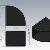 厚度2.5厘米板材专用硅胶防护角台面厚25MM四面全包裹加厚防撞角