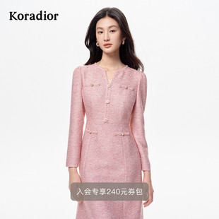 优雅香风气质修身 法式 柔软连衣裙A字裙子 新款 珂莱蒂尔2025秋季