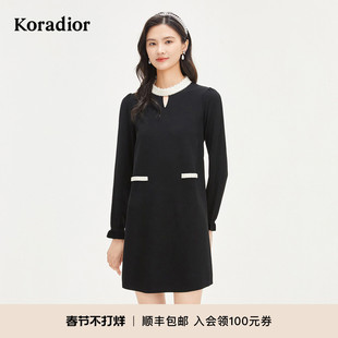 珂莱蒂尔冰瓷纱Koradior商场同款春气质精致显瘦连衣裙女