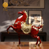 战马彩铜铜器居家玄关办公室摆件铜工艺品