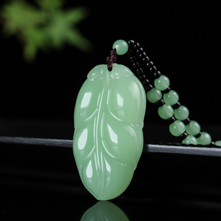 天然和田玉金枝玉叶吊坠男女款玉石树叶挂件玉叶子项链玉佩玉坠