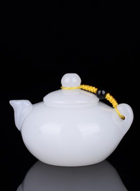 把把胡麻将小茶壶玩件天然和田玉