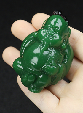 新疆和田玉算盘财神手把件