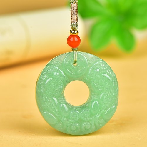 天然东陵玉貔貅平安扣玉佩吊坠