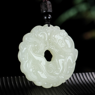 和田玉貔貅平安扣吊坠时来运转玉坠双面扭转乾坤轮回玉佩玉石玉牌