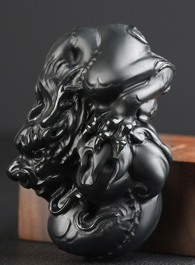 新疆和田玉生肖龙文玩手把件