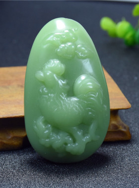 新疆玉生肖鸡把件和田玉