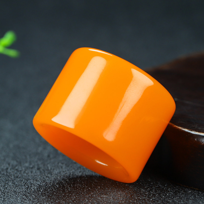 玉扳指新疆和田玉黄玉扳指男款玉戒指大拇指指环天然黄龙玉石戒指