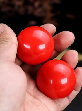 新疆和田玉红玉手球玉石鸡血玉