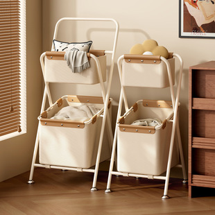 布艺脏衣篓脏衣服收纳筐大容量双层分类可折叠脏衣篮卫生间置物架