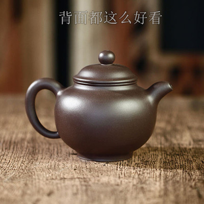 稀有黑料黑墩头宜兴紫砂壶曼生十八式大掇子壶370CC大容量泡茶壶