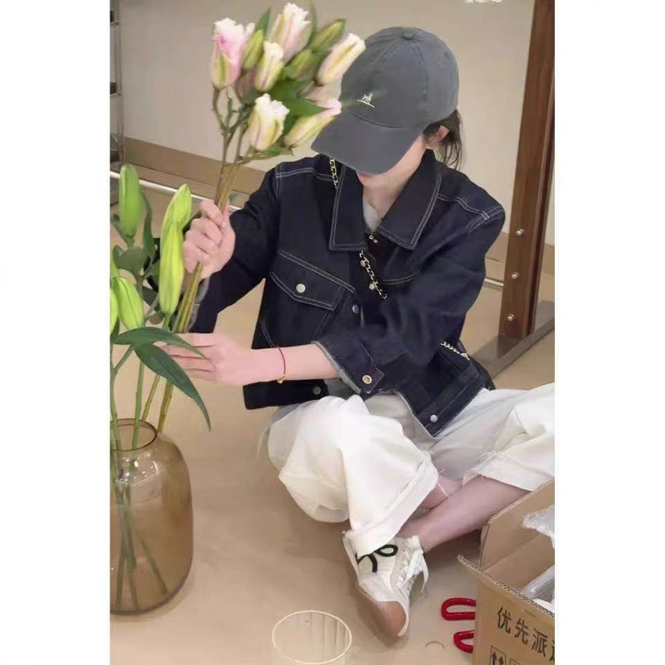2025春款牛仔外套韩版时尚短款开衫长袖外套棒球服外套女春季