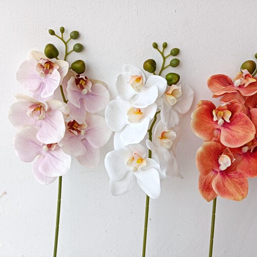 高质仿真短枝白色手感蝴蝶兰