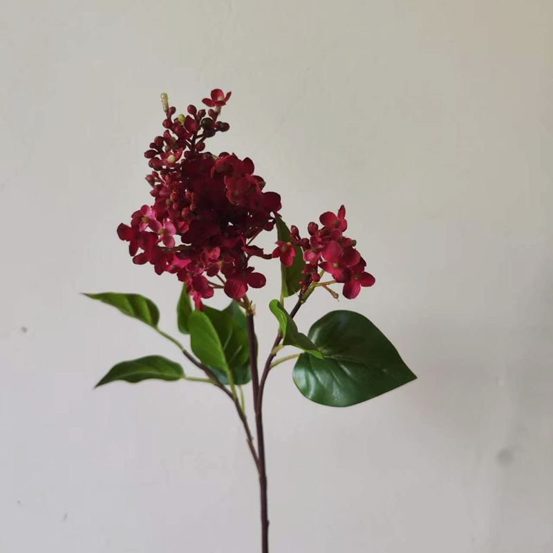 高品质手感紫丁香仿真花客厅卧室装饰摆设花材油画感蓝紫白色花艺