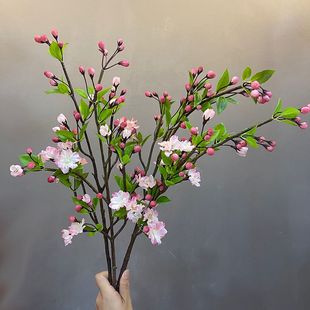 饰花朵花卉 高品质手感垂丝海棠假花樱花仿真花摆件新款 优雅客厅装