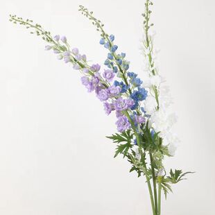 欧式仿真花长支落地飞燕草客厅电视柜摆放花软装摄影假花大形插花