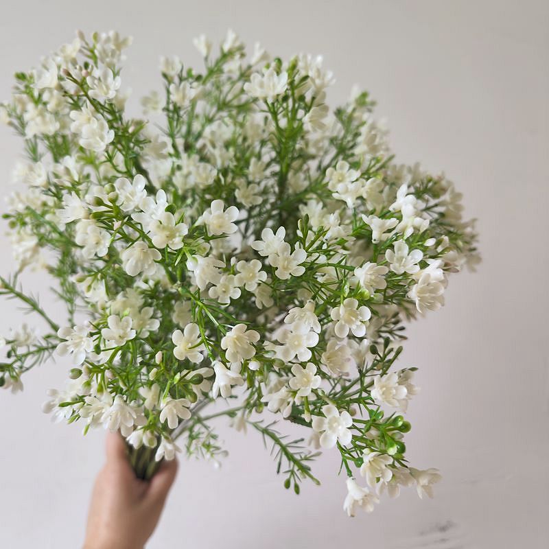 北欧仿真花白色软胶澳洲腊梅花束民宿样板间客厅装饰假花插花摆件
