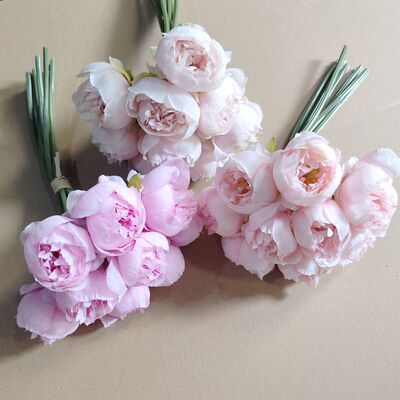 高档手札牡丹仿真花芍药假花软装绢花桌花客厅花艺手扎花装饰插花