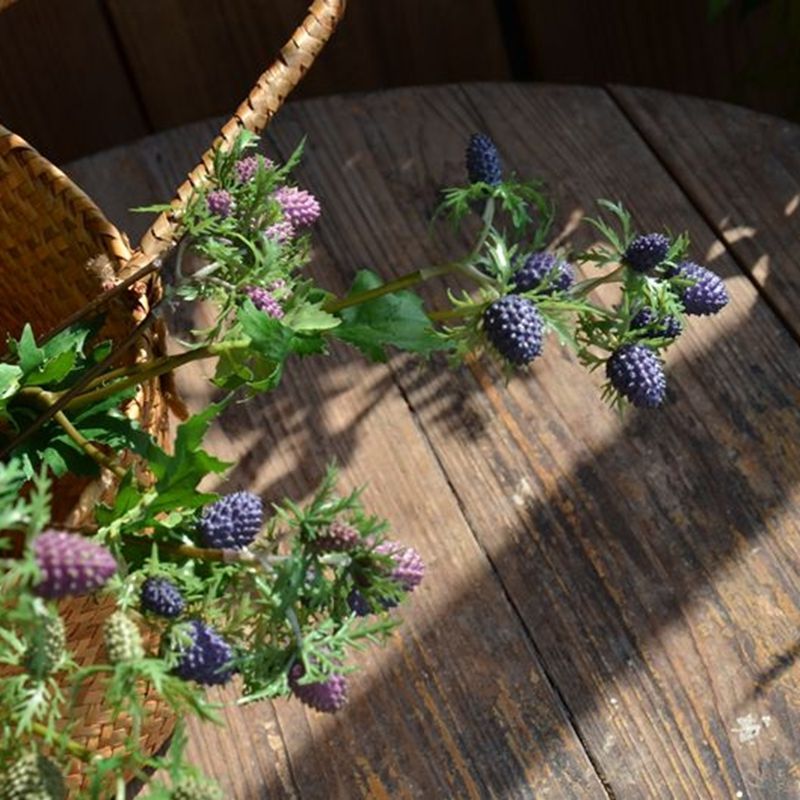 高质北欧 乡村田园清新仿真花束绢花室内摆件花艺套装蓝梅桑果