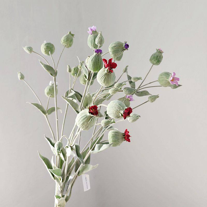 侘寂新款仿真荷苞果白玉草假花 家居客厅装饰 高档酒店软装装饰