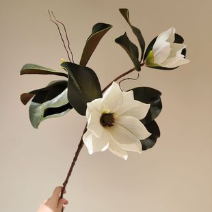 欧式玉兰花客厅假花仿真花餐桌装饰摆件玄关绢花花束植物花艺摆设