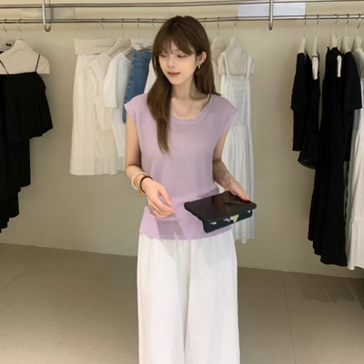 overrich2025夏季洋气绑带针织衫