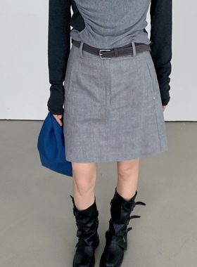 about moon2025秋季韩系复古杂色半裙高品质包臀简约半身裙01325