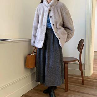 韩货wander仿貂毛立领外套高品质韩系2025冬季 H32051 新款