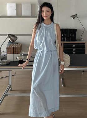 日落2026夏季无袖花苞套装女