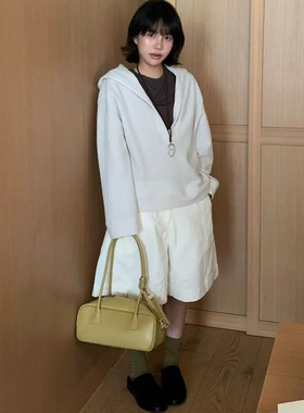 feel blessed春秋季韩系羊毛连帽外套高级感宽松卫衣女530061