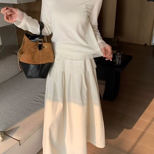 24534 显瘦内搭打底衫 9roove九禾2025秋季 蕾丝边圆领上衣女修身